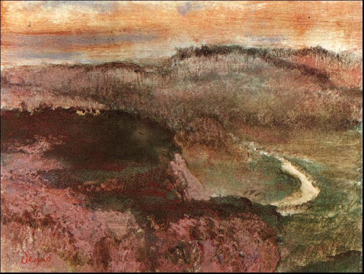 Edgar Degas Landscape with Hills